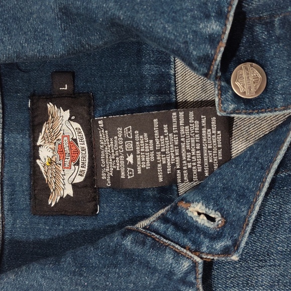 Women's Harley-Davidson Denim Sleeveless Vest In Large - Picture 3 of 4